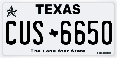 TX license plate CUS6650