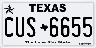 TX license plate CUS6655
