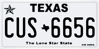 TX license plate CUS6656