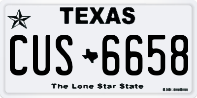 TX license plate CUS6658