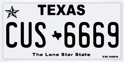 TX license plate CUS6669