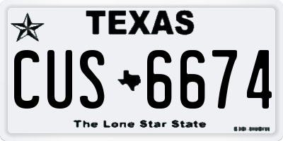 TX license plate CUS6674