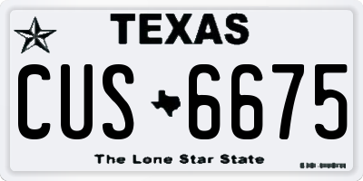TX license plate CUS6675