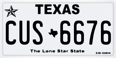 TX license plate CUS6676