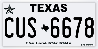 TX license plate CUS6678