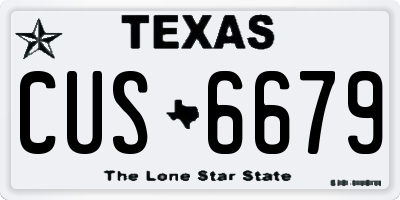 TX license plate CUS6679