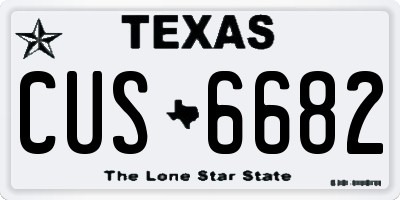 TX license plate CUS6682