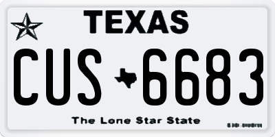 TX license plate CUS6683