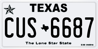 TX license plate CUS6687