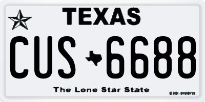 TX license plate CUS6688