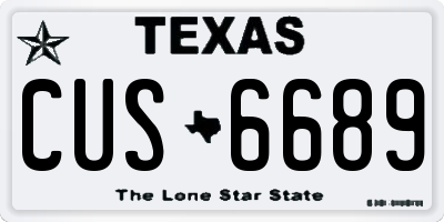 TX license plate CUS6689