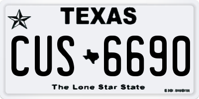 TX license plate CUS6690