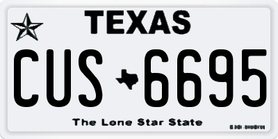 TX license plate CUS6695