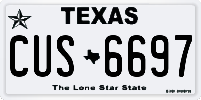 TX license plate CUS6697