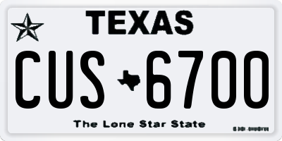 TX license plate CUS6700