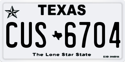 TX license plate CUS6704