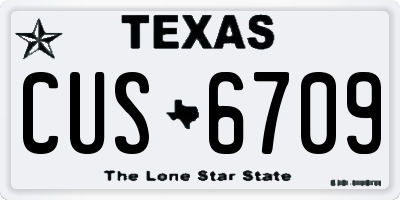TX license plate CUS6709