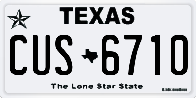 TX license plate CUS6710