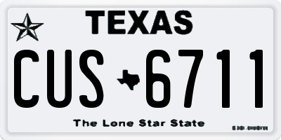 TX license plate CUS6711