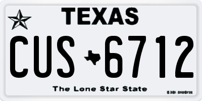 TX license plate CUS6712