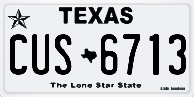 TX license plate CUS6713