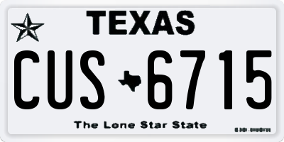 TX license plate CUS6715