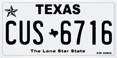 TX license plate CUS6716