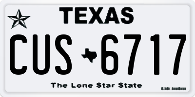 TX license plate CUS6717
