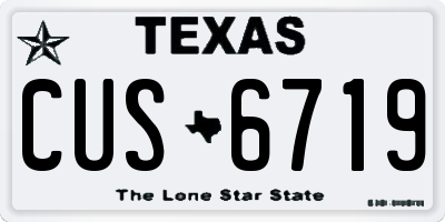 TX license plate CUS6719