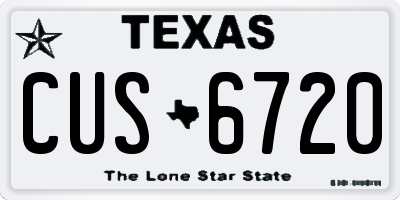 TX license plate CUS6720