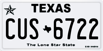 TX license plate CUS6722