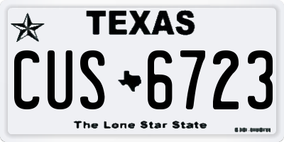 TX license plate CUS6723