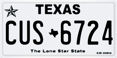 TX license plate CUS6724