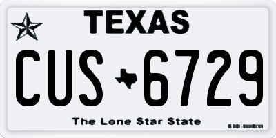 TX license plate CUS6729