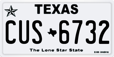 TX license plate CUS6732