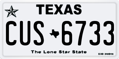 TX license plate CUS6733