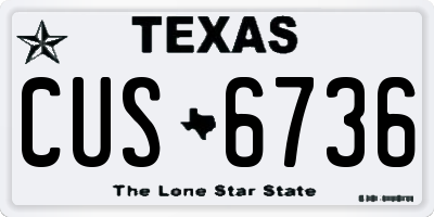 TX license plate CUS6736