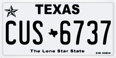 TX license plate CUS6737