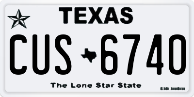 TX license plate CUS6740