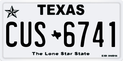 TX license plate CUS6741
