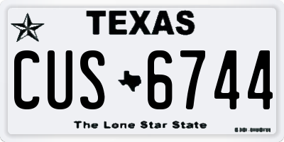 TX license plate CUS6744