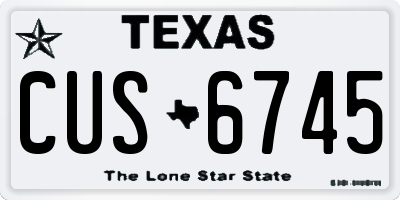 TX license plate CUS6745
