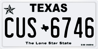 TX license plate CUS6746