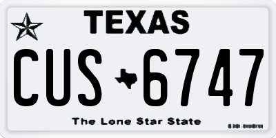 TX license plate CUS6747