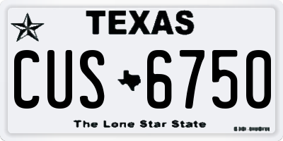 TX license plate CUS6750