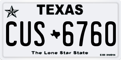 TX license plate CUS6760