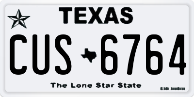 TX license plate CUS6764