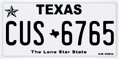 TX license plate CUS6765