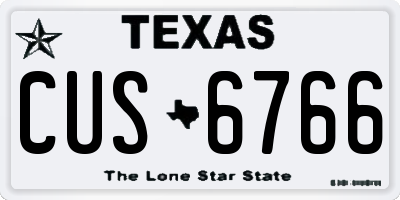 TX license plate CUS6766