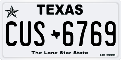TX license plate CUS6769